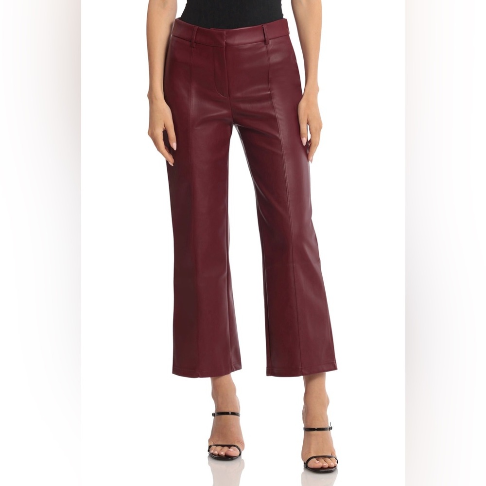 7 FOR ALL MANKIND 7 SEAM-FRONT FAUX LEATHER WIDEβ LEG CROP TROUSER